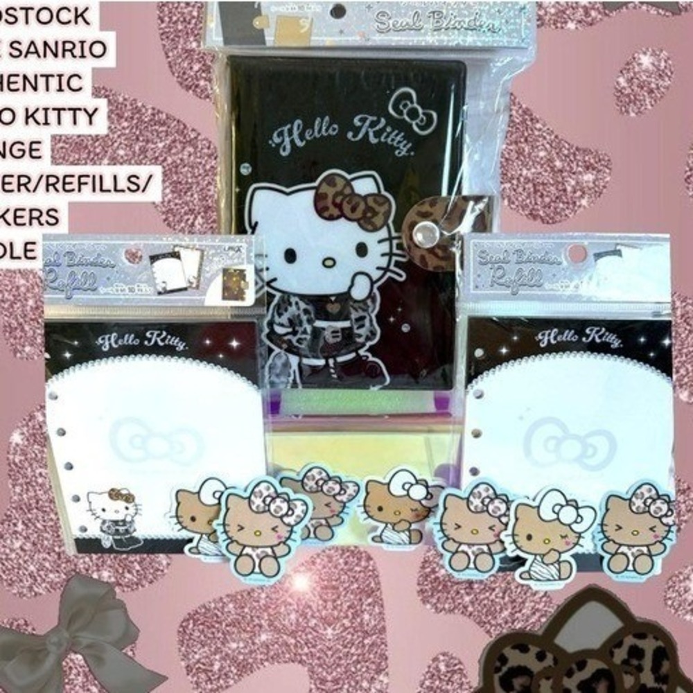 SANRIO HELLO KITTY LEOPARD grunge PRINT BINDER RARE deadstock